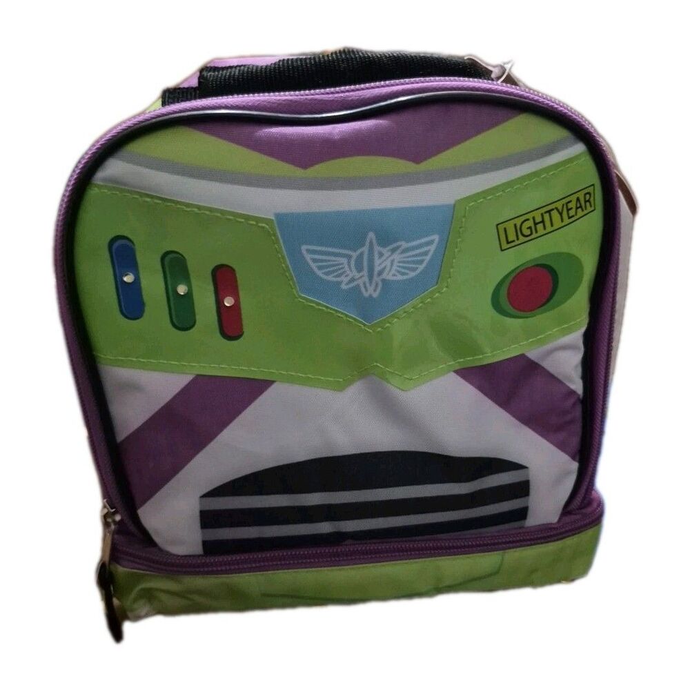 Toy Story Buzz Lightyear Dual Compartment Insulated Kids Lunch Bag Tote New